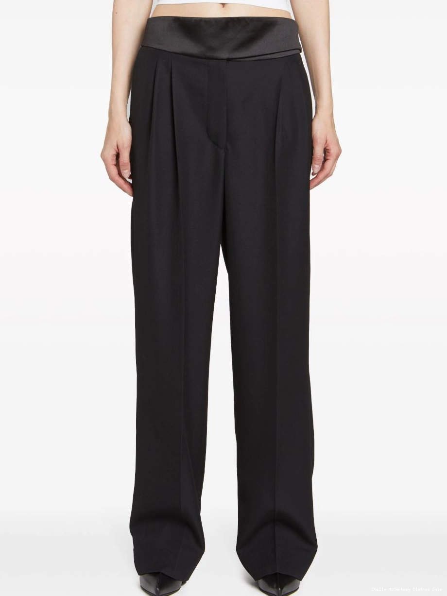 Affordable Stella trousers McCartney wool Women wide-leg tuxedo 0427